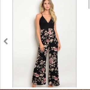 Black Floral Jumpsuit